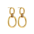 Women's Trendy New Design 18K Gold Plated Stainless Steel Drop Stud Earrings Waterproof Fashion for Party