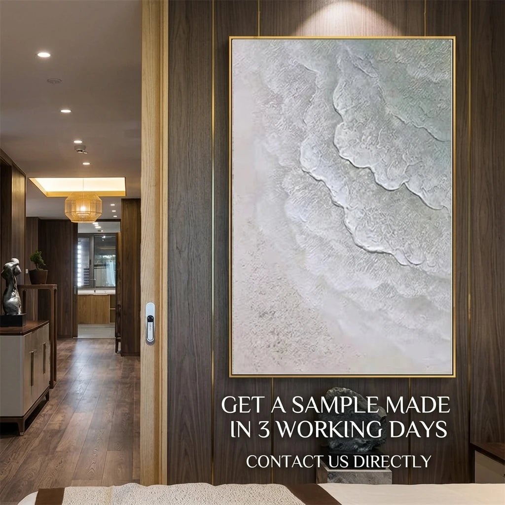 Bespoke 3D Heavy Impasto Abstract Oil Painting for Luxury Hotel Suites Hallway Decor Contemporary Commercial Hospitality Art