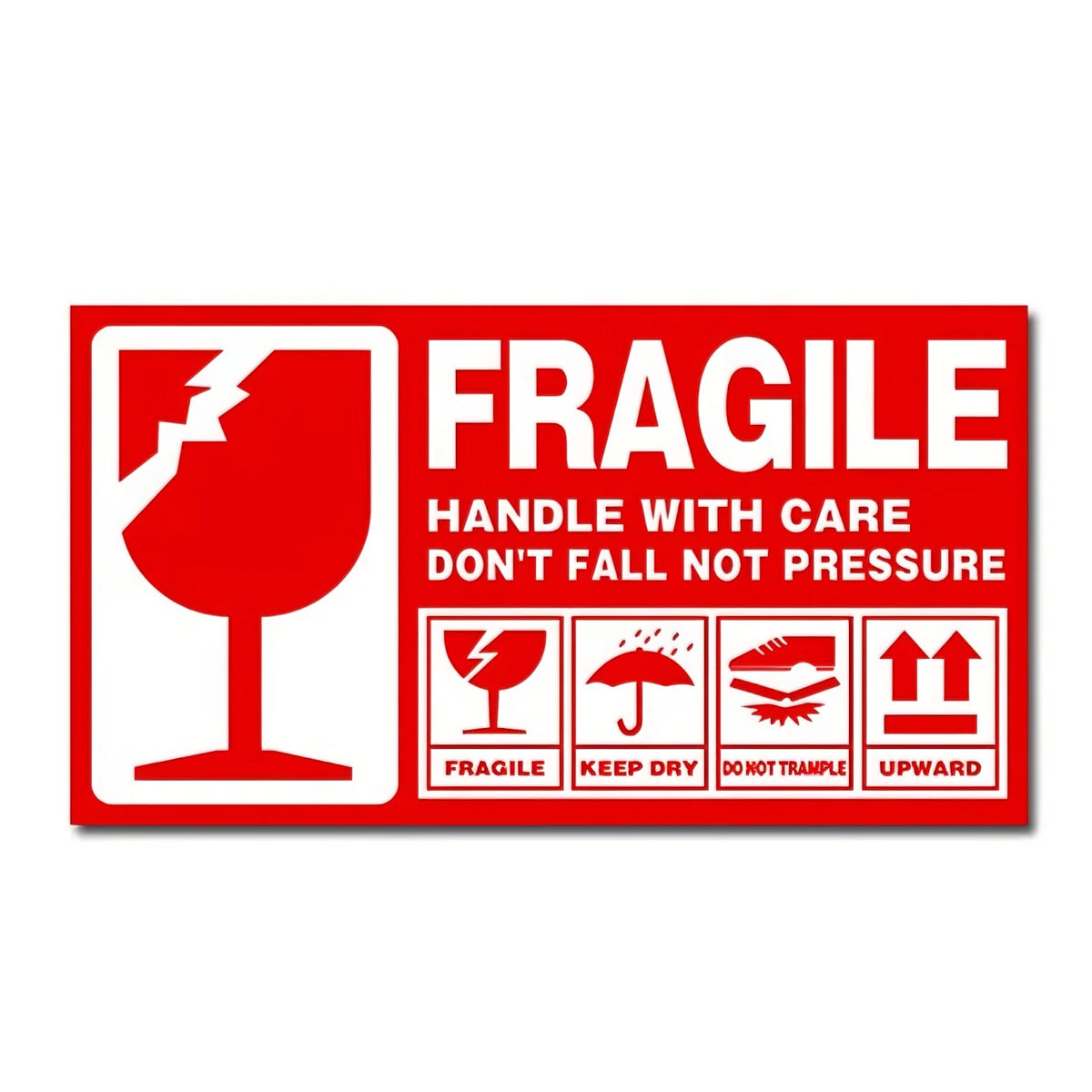Custom Printing Fragile Stickers UV-Resistant Vibrant Color Vinyl Laminated Label Sticker for Shipping Packing