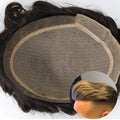 Lace and PU Base Human Hair Toupee for Men Custom Size French Lace Indian Human Hair Patch