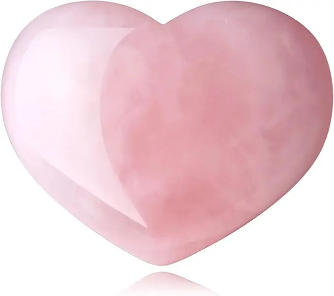 1.8\" Rose Quartz Heart Stone Healing and Love Crystals for Pocket Meditation Reiki Energy Balancing Mother's Day Gift