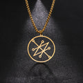 Myshape Azazel Sigil Pendant Necklace Stainless Steel Demonic Symbol Sign Jewelry Solomon Demon Seal Occult Amulet