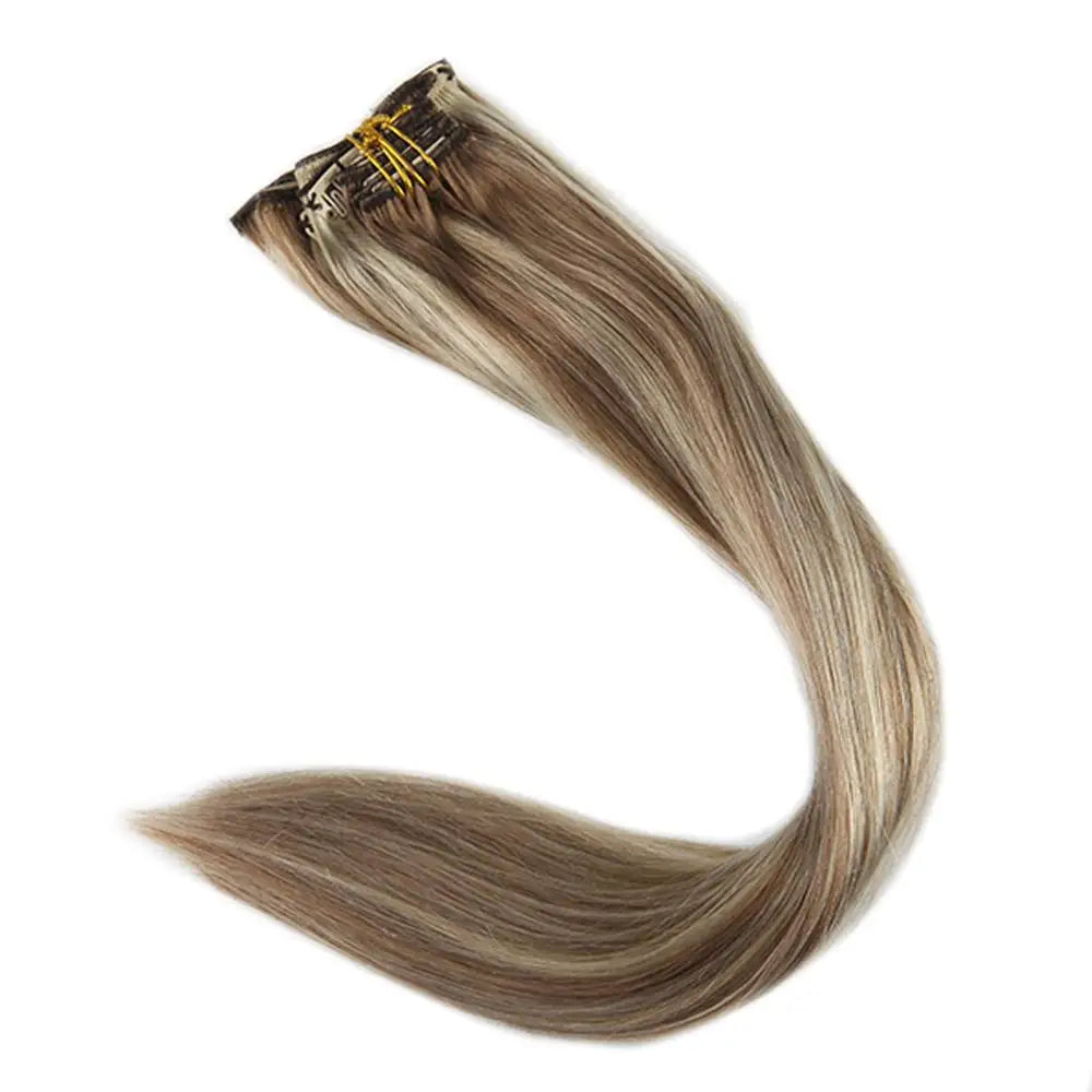 Factory Supplier  Raw Virgin Material Double Drawn Human Hair Clip in Hair Extensions