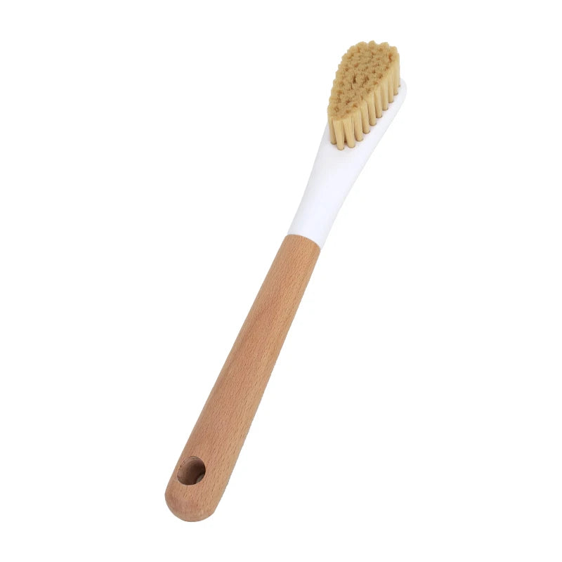 Wooden Handle Shoe Cleaning Brush Premium Sneaker Brushes with Soft PP Bristles Household Cleaning Brushes