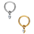 ASTM F136 Titanium Hinged Segment Hoop Clicker Nose Ring Pendant CZ Inlay Tragus Cartilage Earrings Women Body Piercing Jewelry