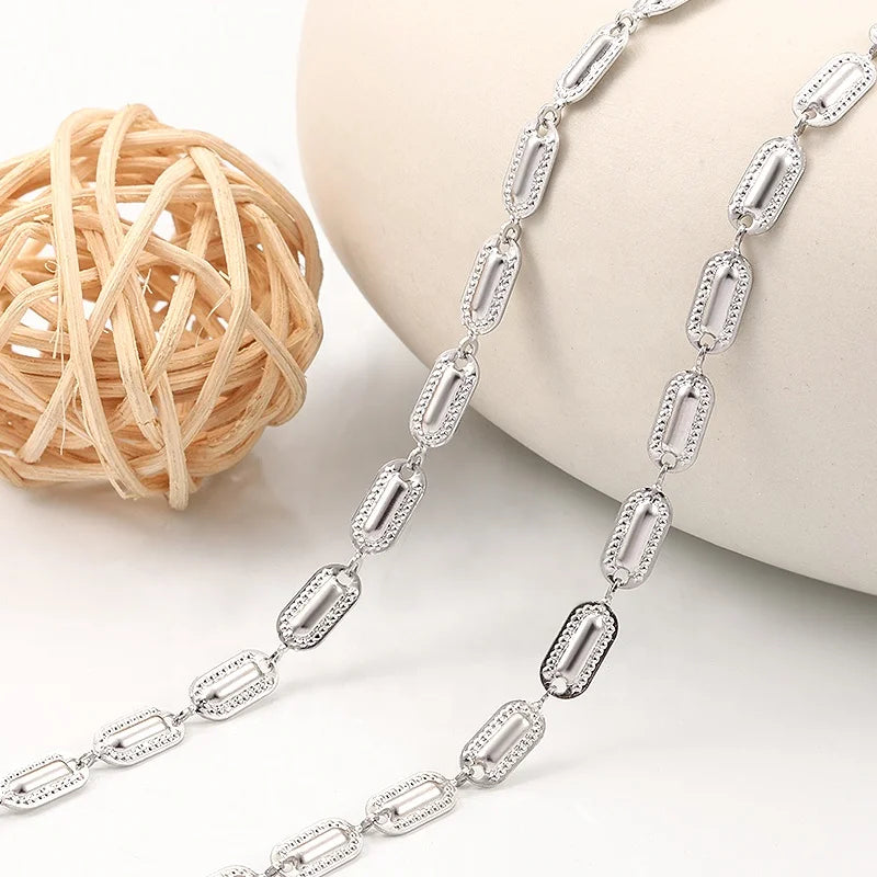 High Quality New Trend Stainless Steel Cubic O Shape With Fancy Pattern Chain for Women Men Classic Titanium Accessories