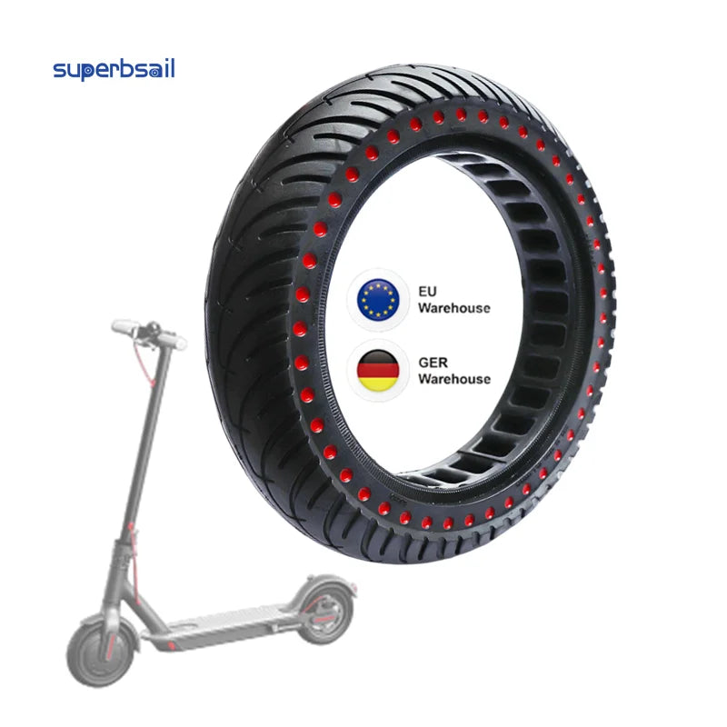 Superbsail M365 Pro 1S Pro 2 Mi 3 Kick Scooter 8.5 Inch Electric with Honeycomb Solid Rubber Tyre Shock Absorption and Vacuum
