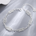 Elegant Simple 925 Sterling Silver Women's Lace Trendy Wedding Fashion Bracelet with Temperament-Bangle