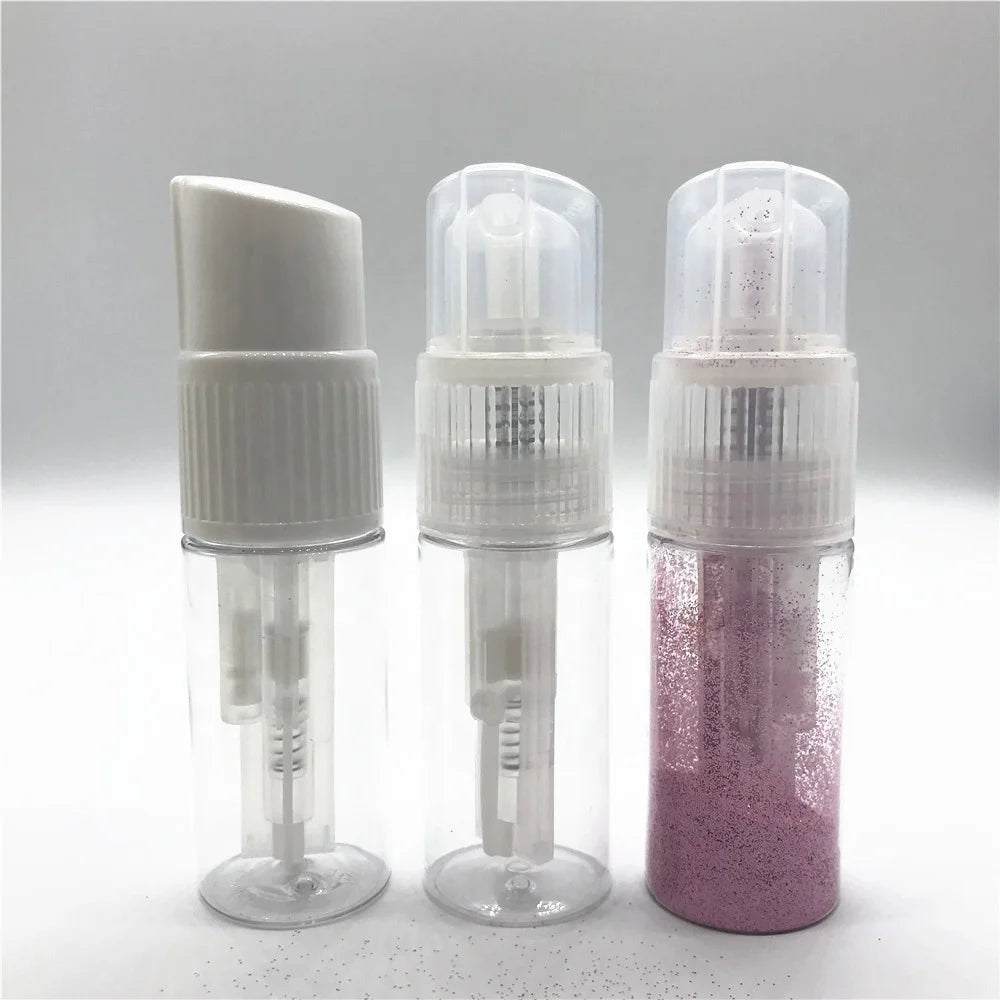 Cosmetics Black Empty Round Private Label 2oz Powder Dispenser Bottle