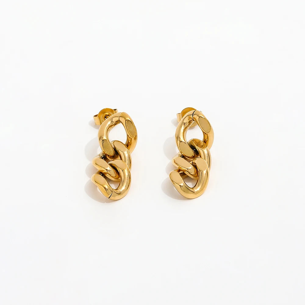 JOOLIM  High End 18K Gold Plated Stainless Steel  Link Chain  Drop Earring