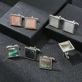 Popular Modern Design Square Agate Crystal Cuff Links Pink White Stock Manufacture Cheap Fashion Style Cufflinks for Men