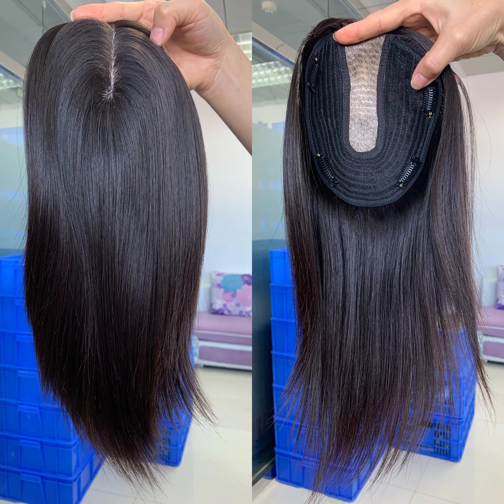 Beauty Girl Size 6x7inch Silk Base Hair Toppers for Thinning Hair Women Clip in Top Hairpiece Hair Fringe Toupee Replacement