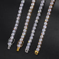 Elisa Men Women Fine Jewelry 3mm-5mm Moissanite Necklace 925 Sterling Silver Lab Grown VVS Moissanite Diamond Tennis Bracelet