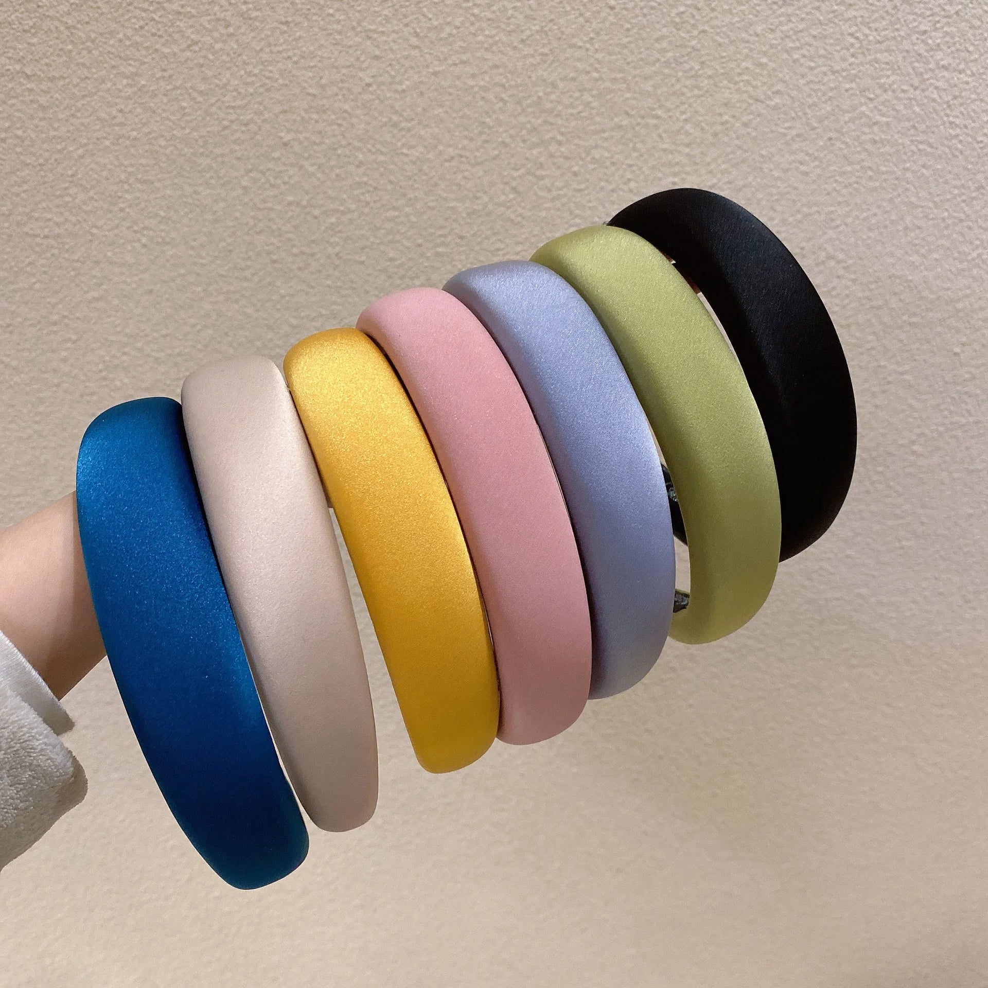 Fashionable Candy Color Sponge Wide Padded Headband for Women