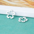 Vintage S925 Silver Hollow Flower Pendant Necklace Charms for Women Jewelry Making