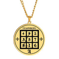 TZAPHKIEL Magic Square of Jupiter Esotericism Titanium Steel Jewelry Amulet Talisman Laser Cut Stainless Steel Pendant Necklace