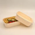 Recyclable Rectangular Kraft Paper Food Box Lid Ready Go Take Away Dinner Container for Sushi Matt Lamination Embossing