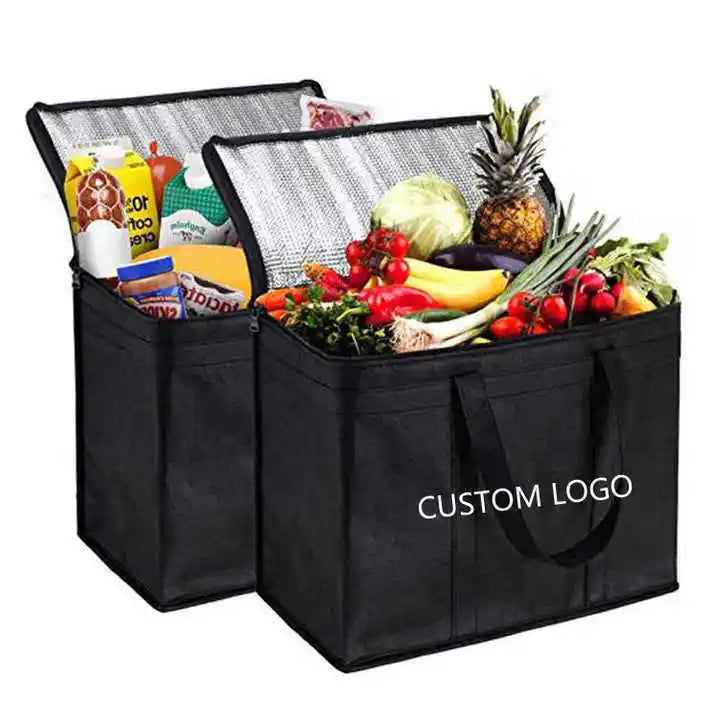 Large Insulated Waterproof Recyclable Portable Tote Bag Custom Printed PP Material Lunch Cooler for Food Storage Promotional Use