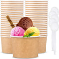 Custom 8 12 16oz Disposable Food Grade Packaging Bathtub Biodegradable Ice Cream Wrapping Paper Bowl Paper Soup Cup With Lid