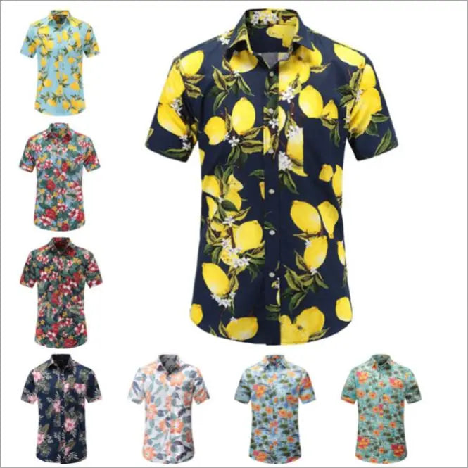 Supplier Custom Logo Fancy Island Printed Floral Hawaiian Shirts Men Wholesale Breathable Flannel Casual Shirt