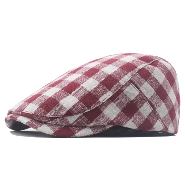 Wholesale Color Check Ivy Hat Flat Beret Caps