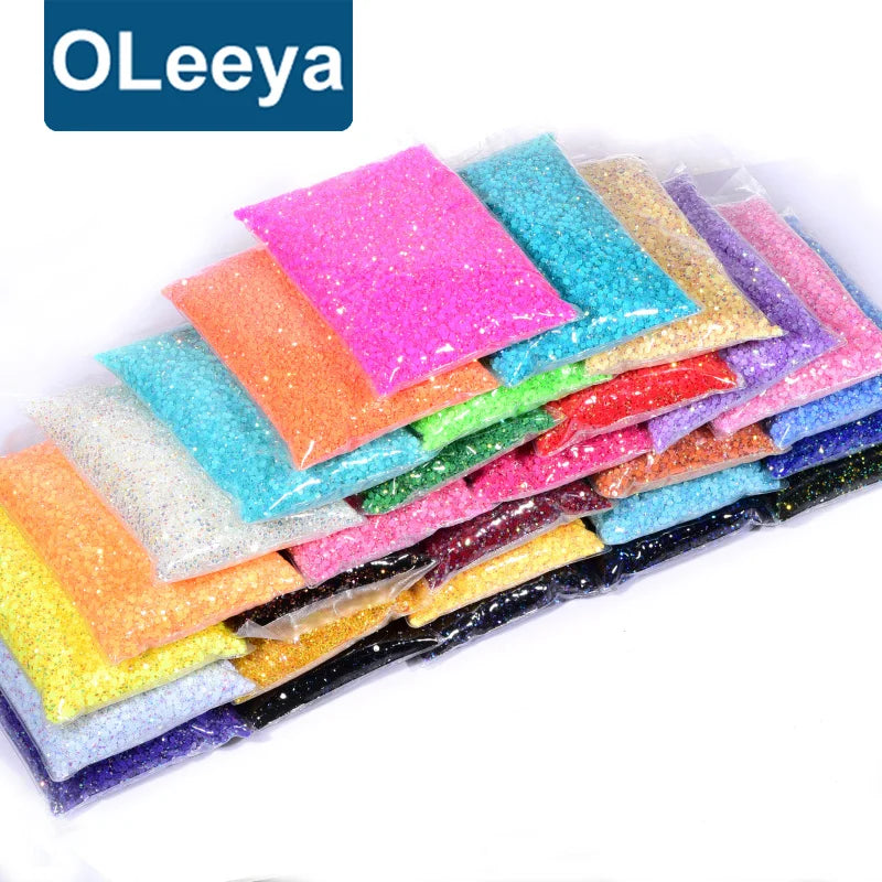 Oleeya Factory Wholesale 2mm to 6mm Flat Back Resin Jelly AB Non Hotfix Rhinestones Bulk for Garment