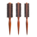 Customized Design Home Barber Salon Heat-resistant Women's Bristle Nylon Hair Wooden Round Hair Comb