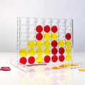 Children's Educational Toy Four-Piece Four-Link Acrylic Chess Set Red Yellow Pieces Three-Dimensional Board Game Display Rack