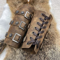 Medieval European Knight PU Leather WJF15 Wrist Guard | Viking Vambrace Arm Armor Prop for Cosplay Renaissance Fair LARP