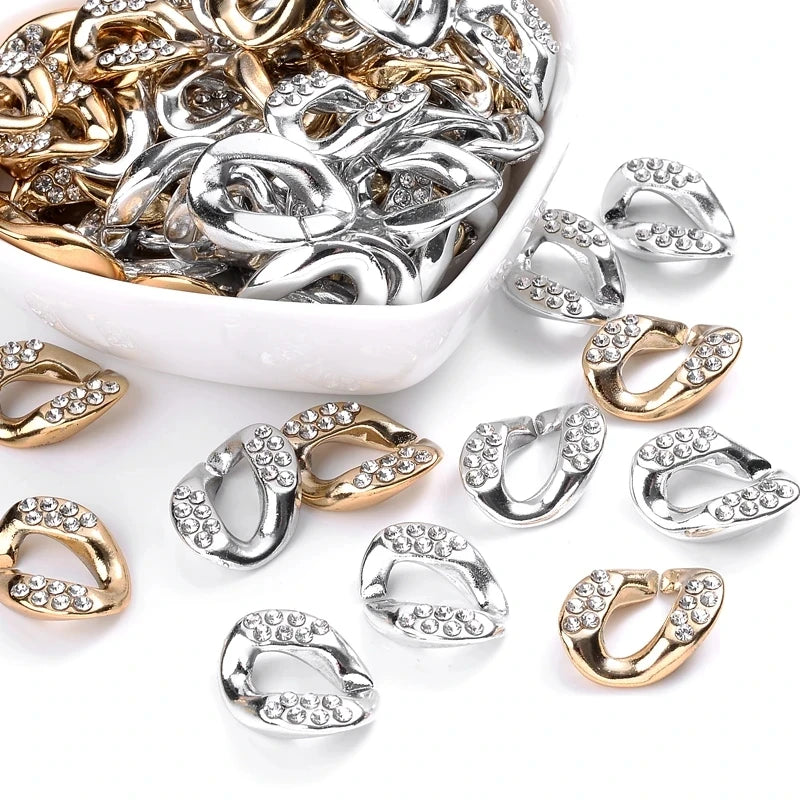 14x19 Plastic Flat Twist Oval Open Ring Link Chain Keychain Jewelry with Pendants Making Accessories