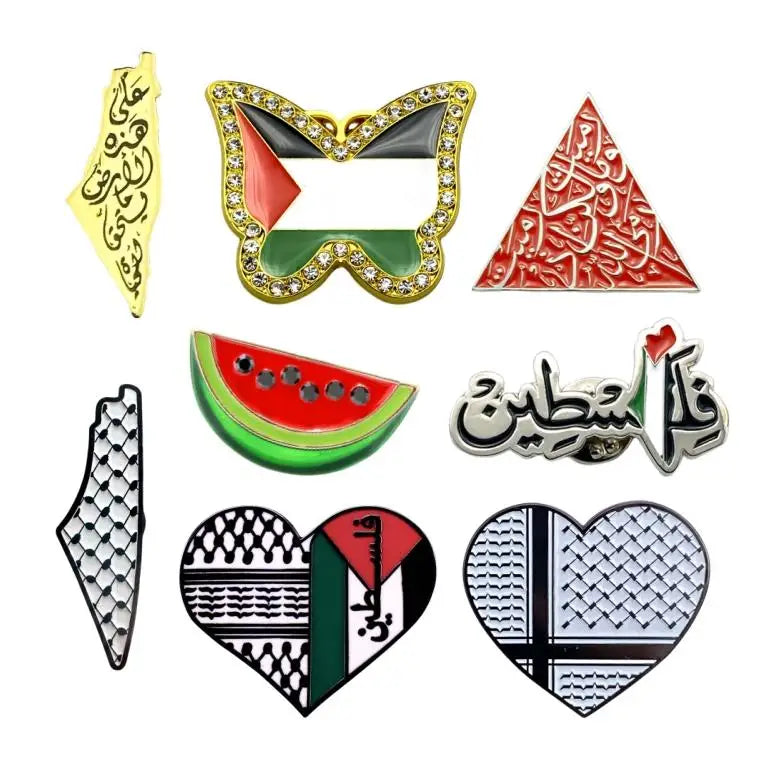 Free Palestine Liberated Palestine Flag Brooch Palestinian Ceasefire Pin Iron Zinc Alloy Enamel Pin Badge