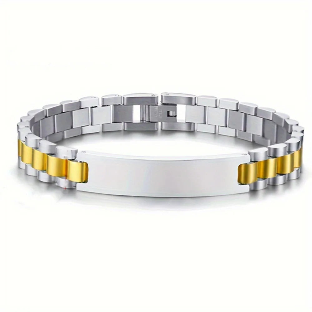 Fatingna Stainless Steel Bracelet12mm Hot DIY Bend Brand Titanium Steel Bracelet Stainless Steel Removable Adjustable Unisex