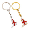 Manufacturer Enameled England Flag Charm Keychain Stainless Steel 18K Gold Plated Enamel Team England Map Pendant Key Chain