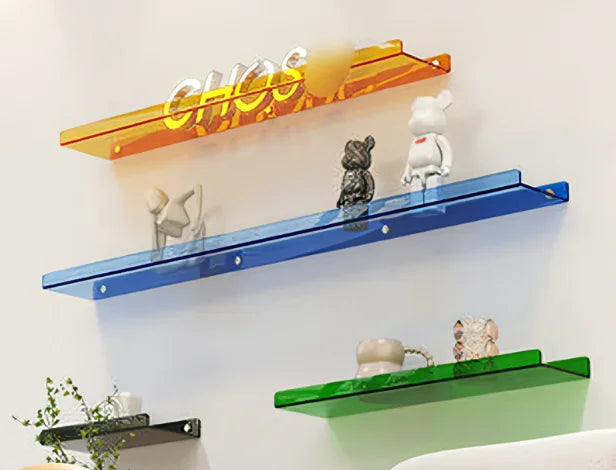 Wall-mounted Acrylic Display Stand TV Background Wall Formation Partition for Bookshelf Use