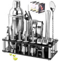 Factory Direct 23-Piece Boston Cocktail Shaker Kit Stand 750ml Stainless Steel Bartender Bar Tool Mixer Cocktail Shakers