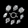 Wholesale 925 Jewelry Clasp Fasten Sterling Silver Box Clasp DIY Jewelry Supplies Rhinestone Original Color 756442