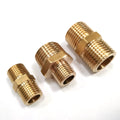 Brass Double External Thread Direct Reducer Conversion Tube Connector Forged Hexagon Head Smooth Surface
