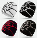 Y2K Gothic Spider Web Jacquard Knitted Cuffless Beanie Hat Unisex Winter Warm Beach Outdoor Casual