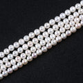 Natural White 8-9mm Near Round Shape Freshwater Pearl Bead Strand