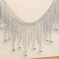 JFRT012 Wholesale Tassel Dropping Rhinestone Necklace Chain Ladies Crystal Rhinestone Trim Chain