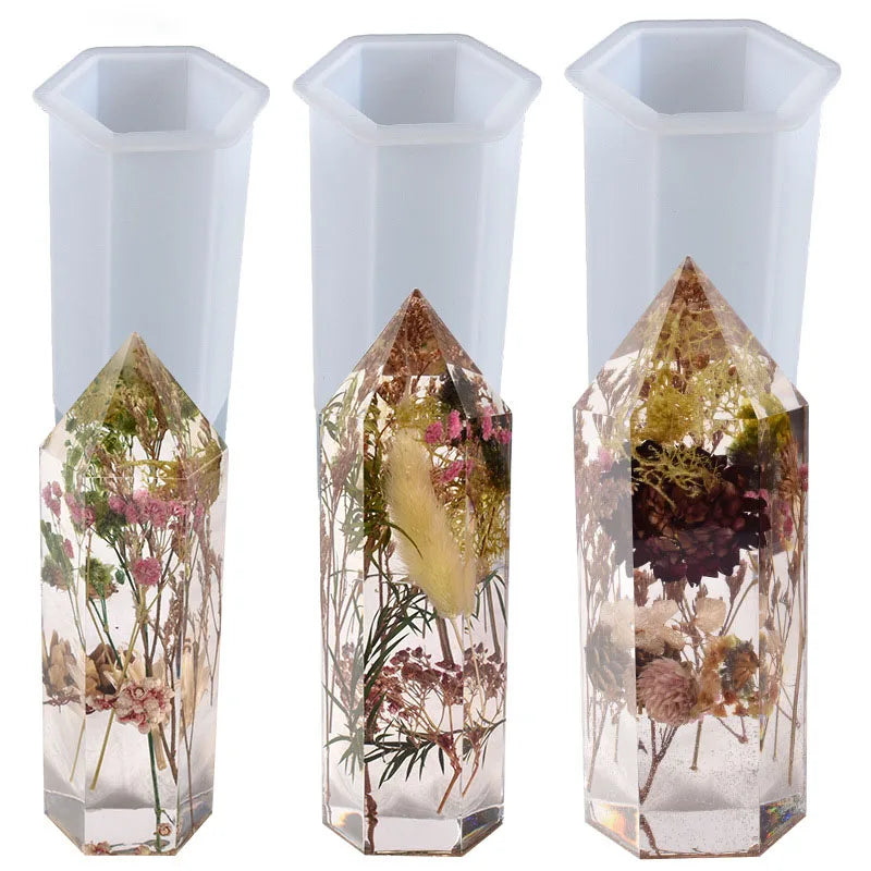 Early Riser 3D Hexagonal Vertebral Crystal Epoxy Silicone Candle Mold DIY Aroma Candle Decoration Mould