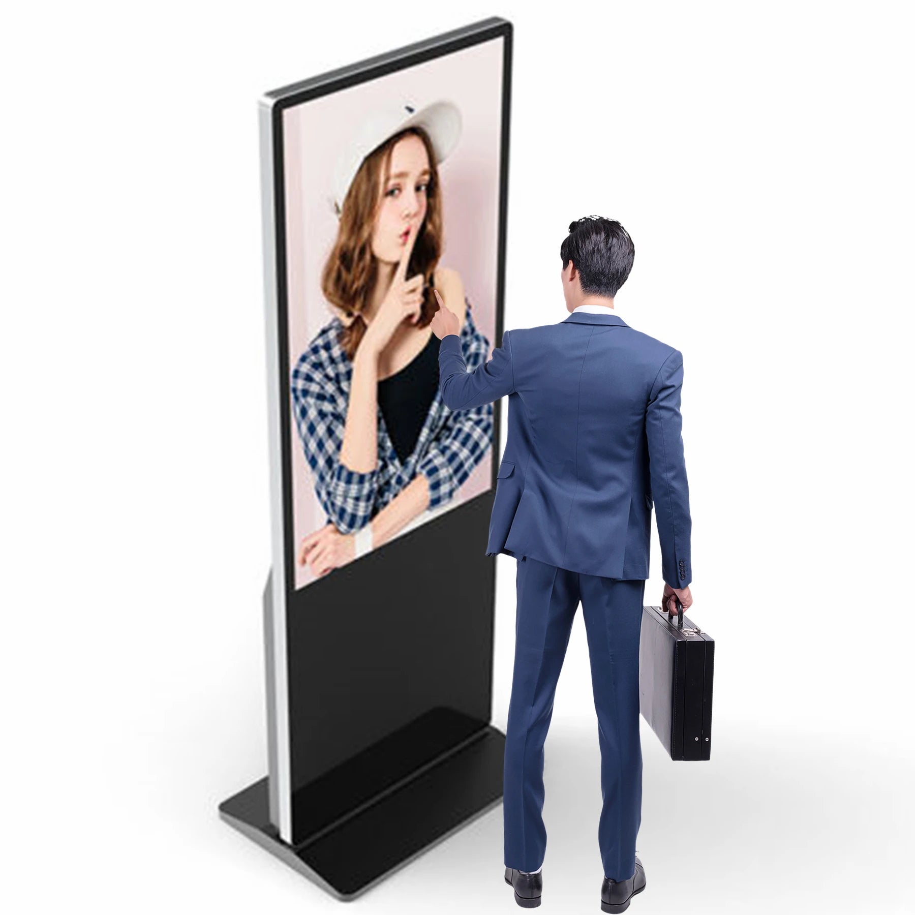 32/43/49/55 Inch Ultra Thin LCD Indoor Touch Screen Floor Standing Advertising Player Info Kiosk Digital Signage