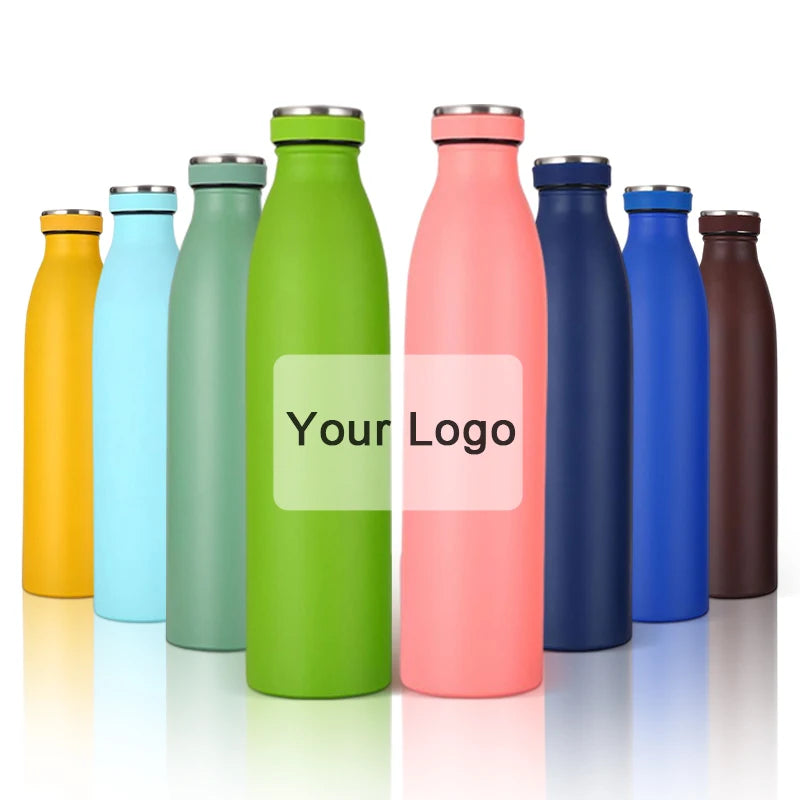 Customized Color/Logo Back School 500ml/750ml Double Wall 304 Stainless Steel Eco-Friendly Vacuum Thermos Milk Bottle