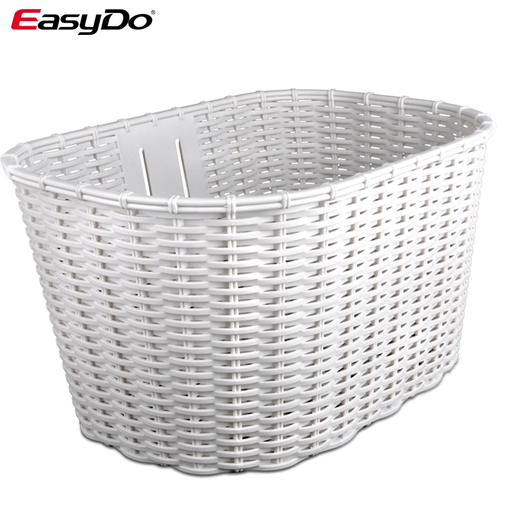 EasyDo Front Handlebar Adult Bicycle Basket Plastic White Fashion Lady 26inch City Bicycle Basket
