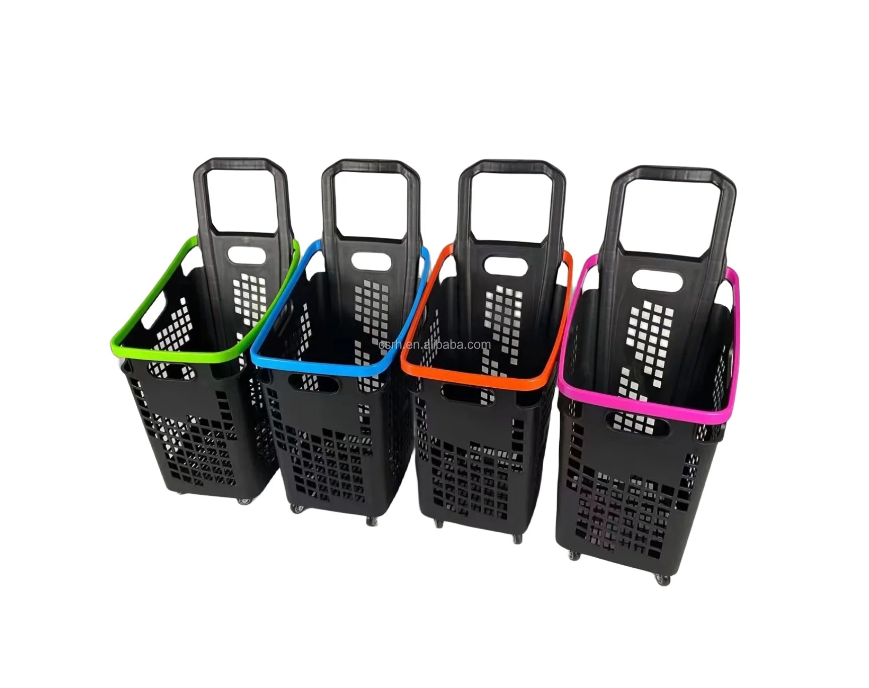 RH-BPR70-2023 530*375*890mm 2023 New Design Shopping Basket Ruhao Brand Black 70L Big Rolling Shopping Basket