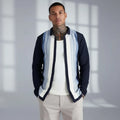 2026 Designer Men's Cotton Cardigan Long Sleeve Zip-up Cropped Boxy Shirt Autumn Colour Block Knitted 100% Cotton