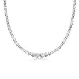 Wholesale Gra Certified Round Princess Cut Moissanite Necklace 925 Sterling Silver Women's Engagement Boutique Jewelry