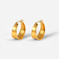 Luxury Chunky Hoop Earrings Women Stainless Steel Gold Huggie Earrings for Women