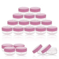 3 Gram Sample Containers with Lids 25 Count Tiny Sample Jars Lotion Powder Beauty Products(Pink Lids)