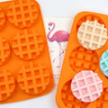 7019 Mold Silicone Cake.3d Soap Mould.6 Hole Round WAFFLE Shape Cake Mold Cheese Silicone Mold